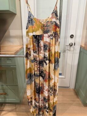 eesome Multicolor Abstract Print Jumpsuit — Cream, Mustard, Black, Blue, Rust